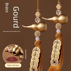 Five Emperors Money Gourd Pendant for Door-To-Door Layout, Copper Money String, Pure Copper to Resolve Neighbors' Door C