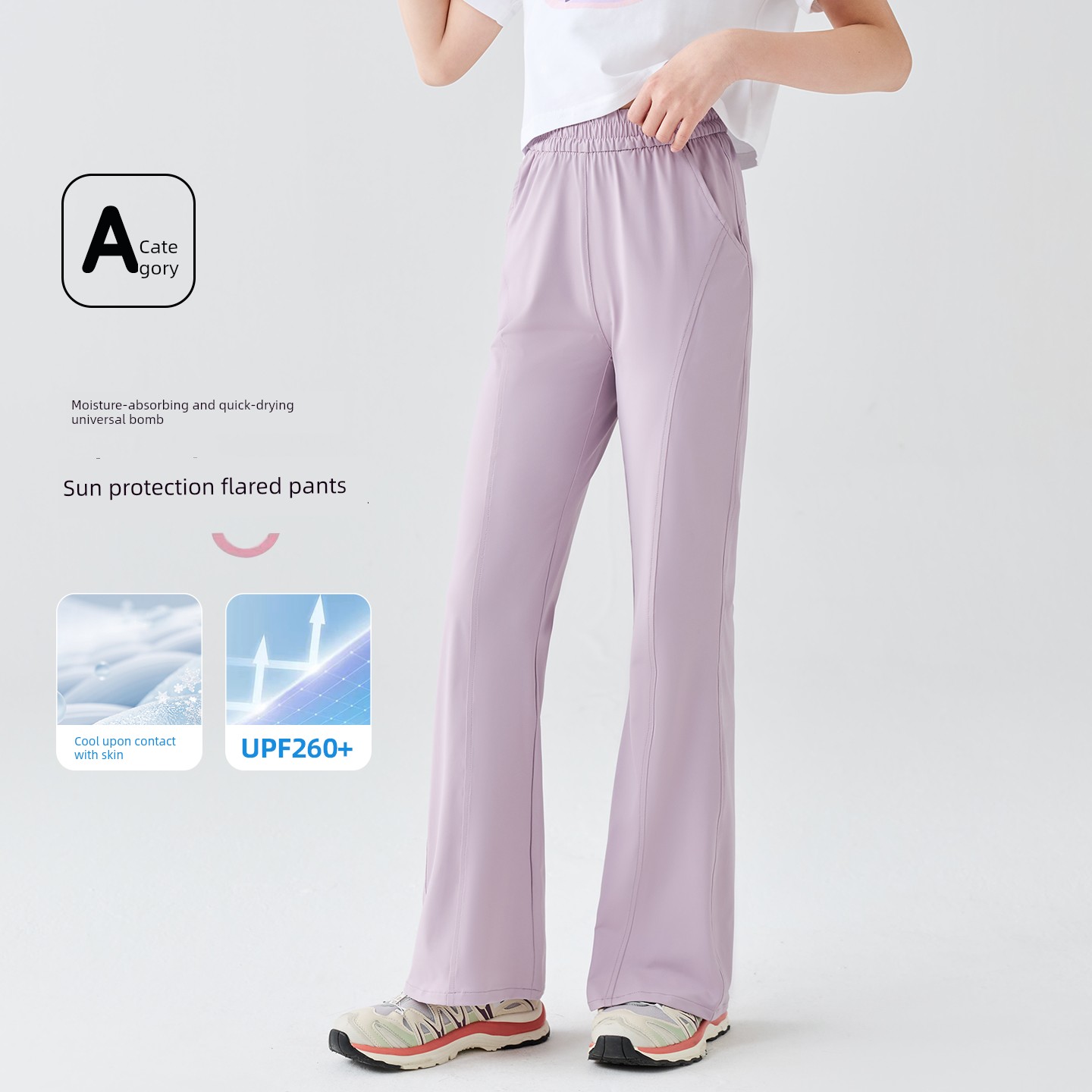 Catman Children's Cooling Sun-Protection Pants, Flared Pants for Older Girls, Lightweight Breathable Summer Long Pants, Slightly Flared Trousers — 8