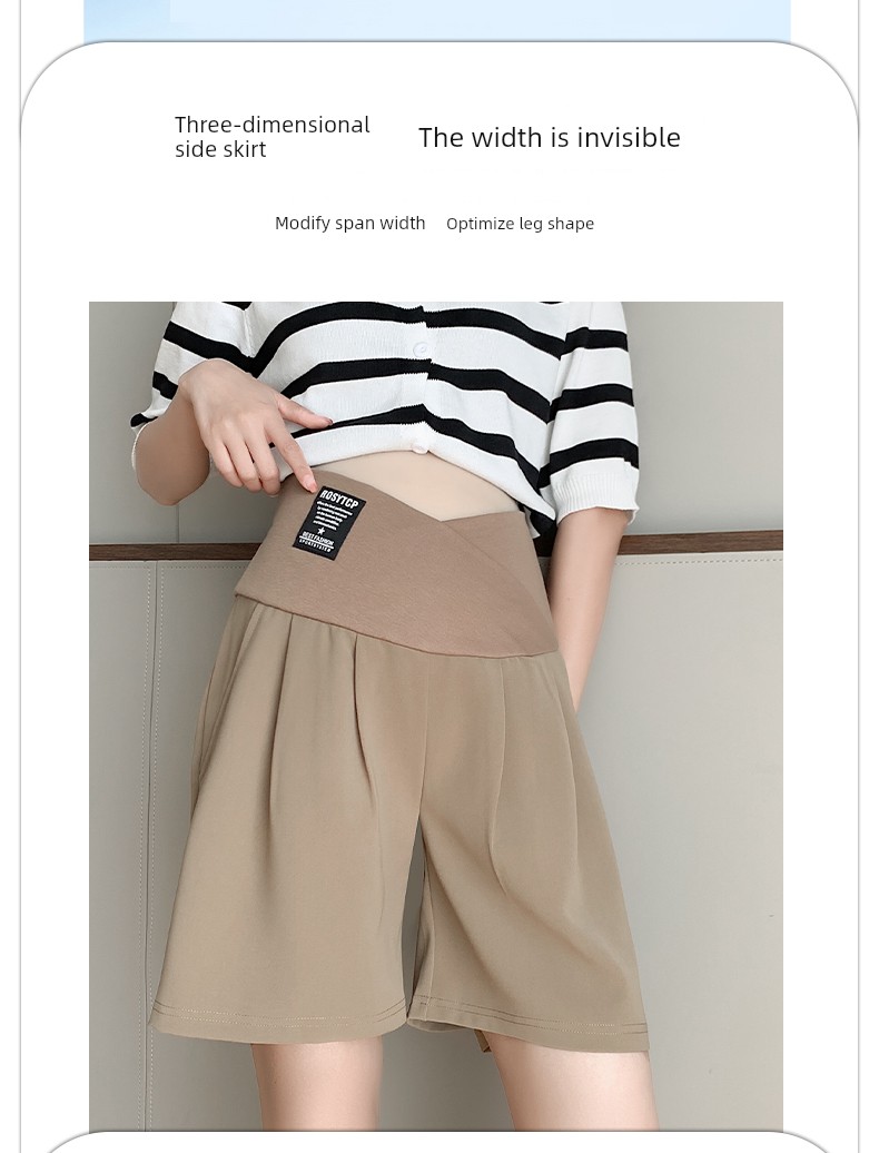 Summer Large Size Low Waist Suit Half Length Pregnant Women's Pants — 10