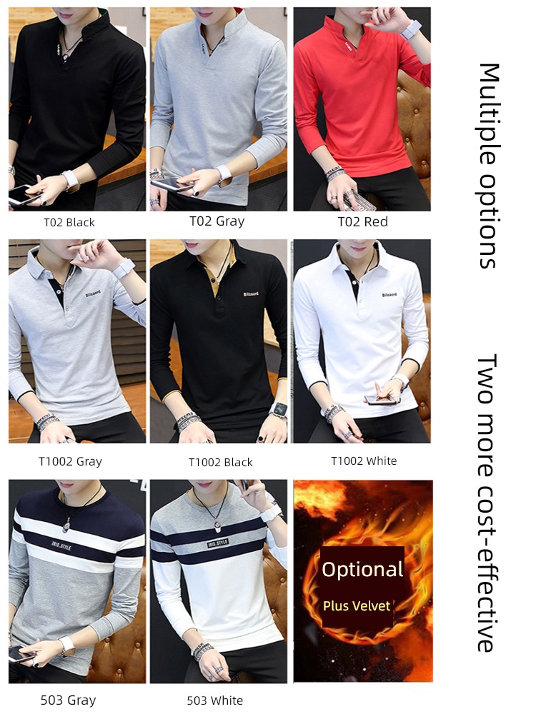 polo Spring  man pure cotton jacket Long sleeve T-shirt