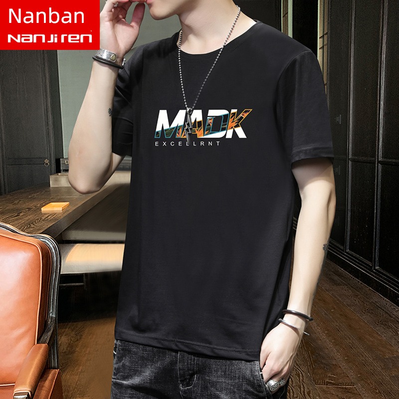 NGGGN Chaopai man pure cotton jacket Short sleeve T-shirt