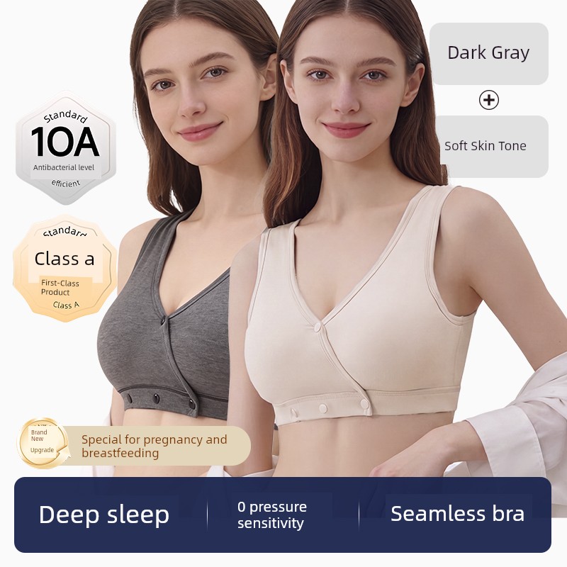 Deep Sleep Nursing Bra for Postpartum Breastfeeding, Maternity Underwear for Pregnancy, Silk Sleep Bra for Pregnancy, Cross-Style — 2