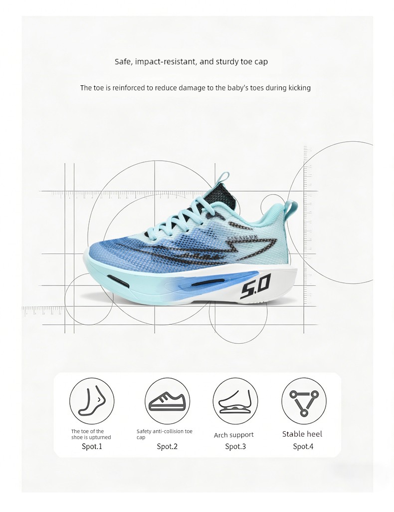 Azta Hydrogen Cloud Boys' Shoes 2026 Spring & Fall New Style Medium and Large Children's Soft-Soled Non-Slip Running Mesh Breathable Sports Shoes — 3