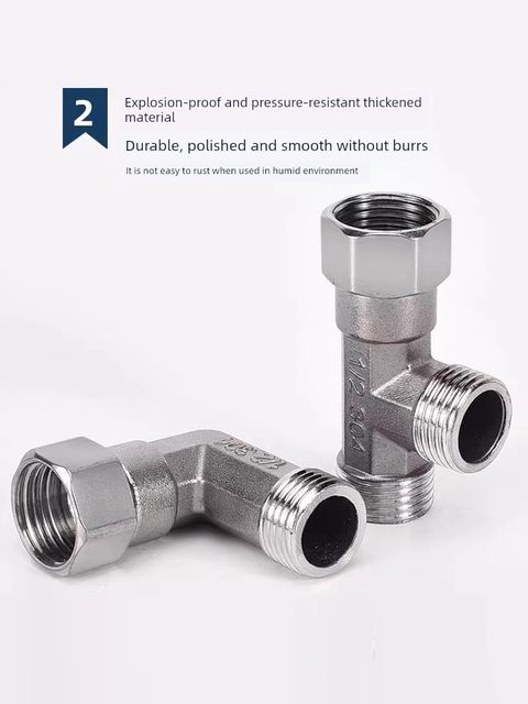 Stainless steel direct/tee/elbow/4-dividing pipe movable connection thickened inner and outer ribbon movable connection plumbing and heating joint accessories