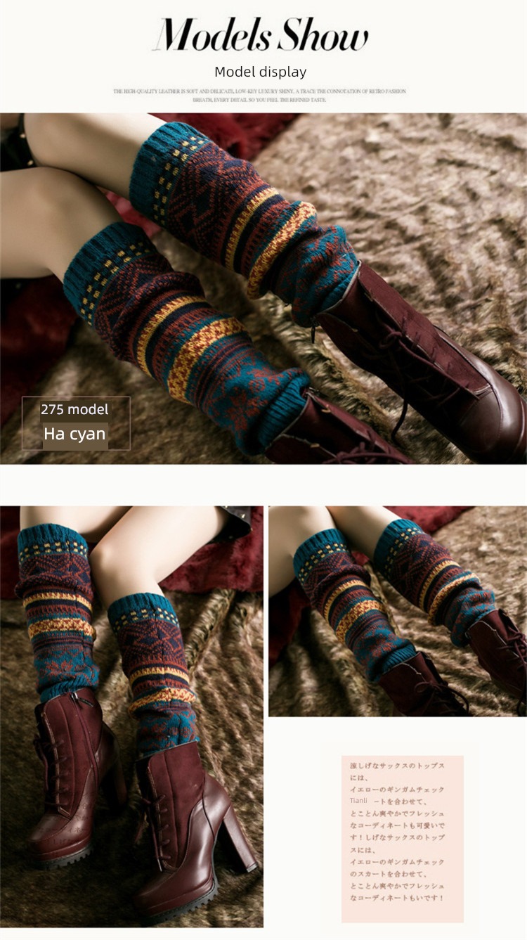 Autumn and winter lengthen female Cashmere Overshoes keep warm Pile socks
