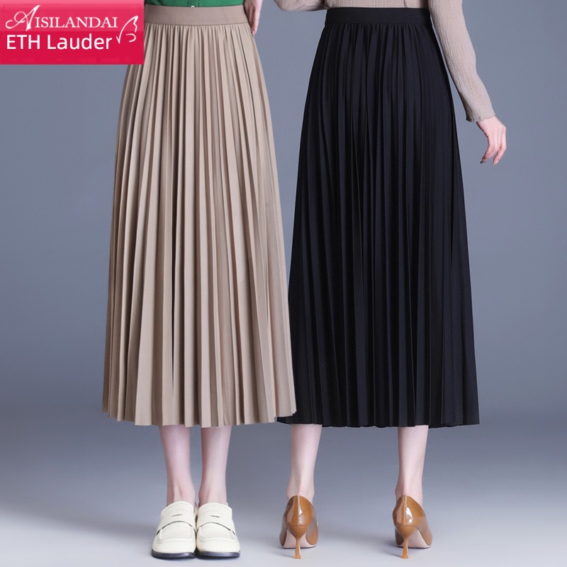 Sagging sensation Spring and summer Medium and long term Cover meat Show thin Pleated skirt