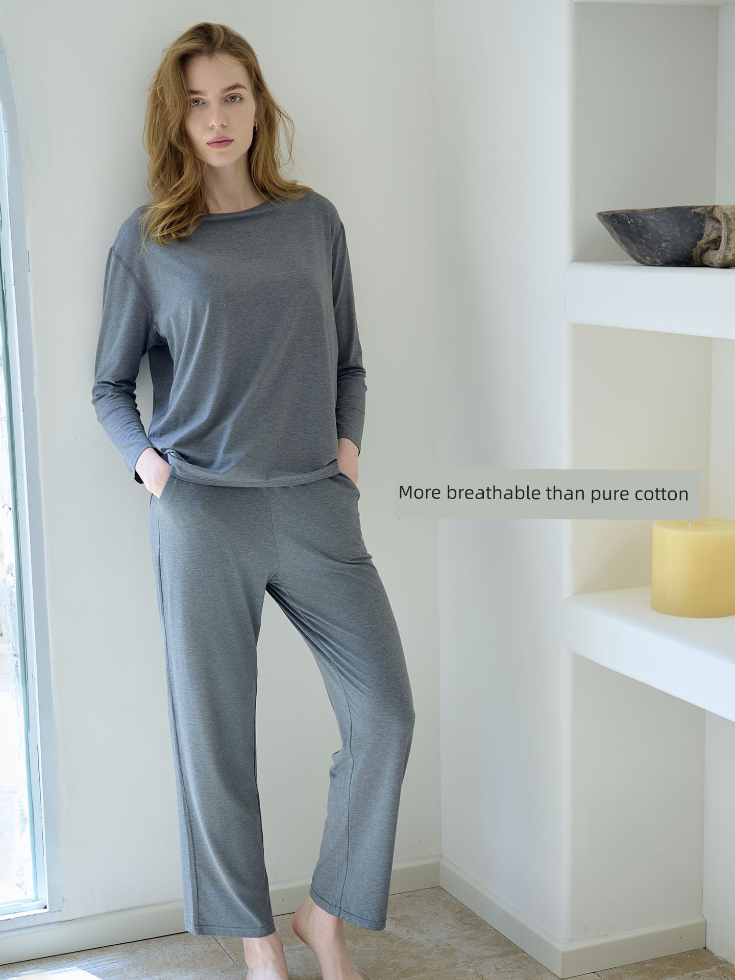 Women's Bamboo Fiber Spring and Autumn Leggings Home Wear — 2