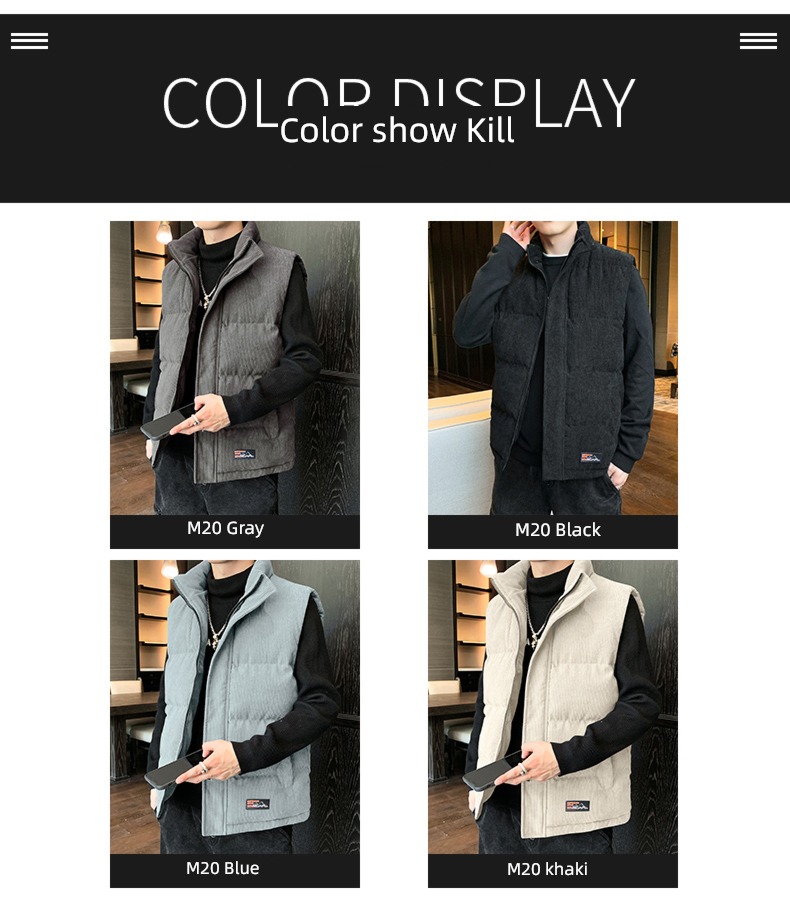 corduroy spring and autumn winter Wear out keep warm vest Vest