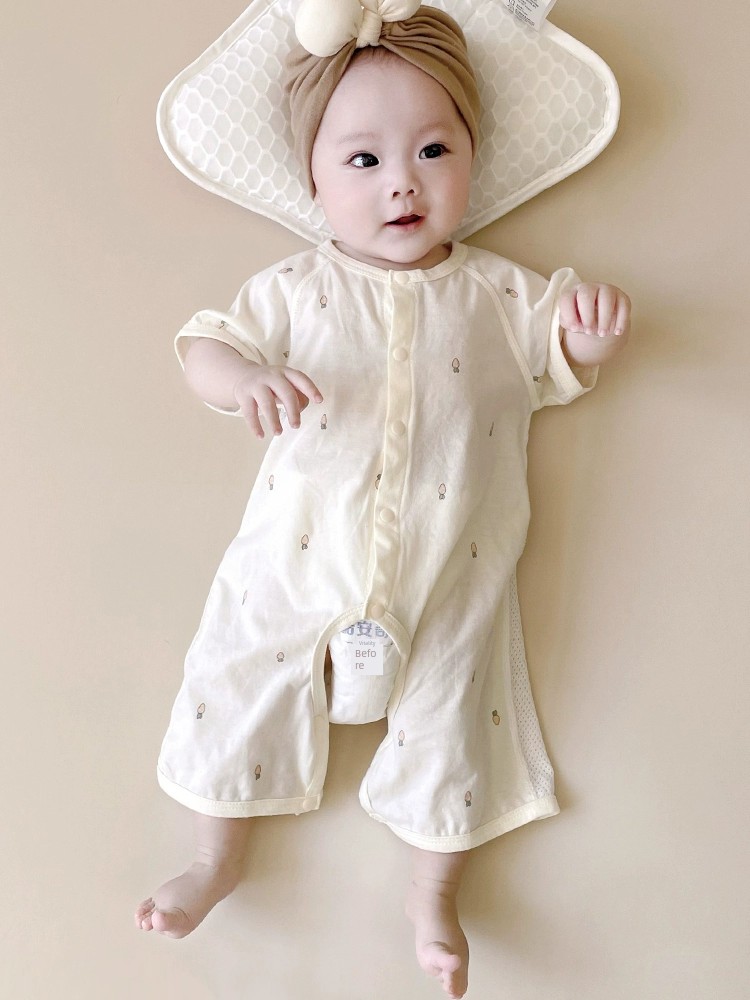 Summer Pure Cotton Cardigan Homewear Children's Jumpsuit — 3