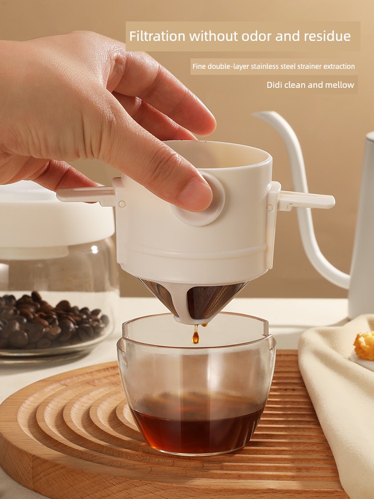 純色不鏽鋼免濾紙濾杯 專用於手衝咖啡 可置於杯上滴漏