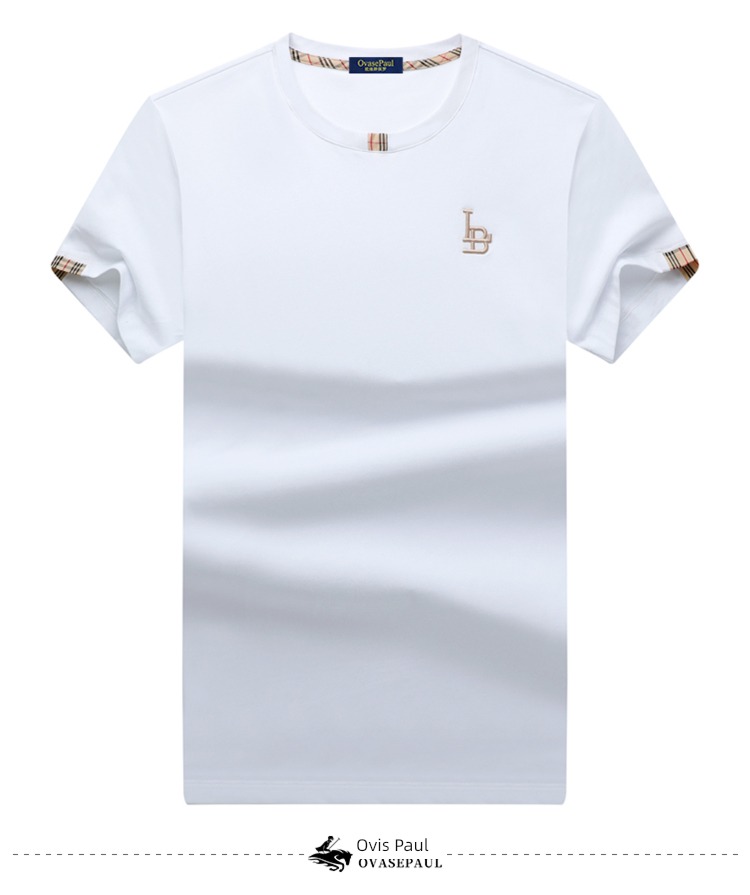 Chaopai Paul man white Embroidery Short sleeve T-shirt