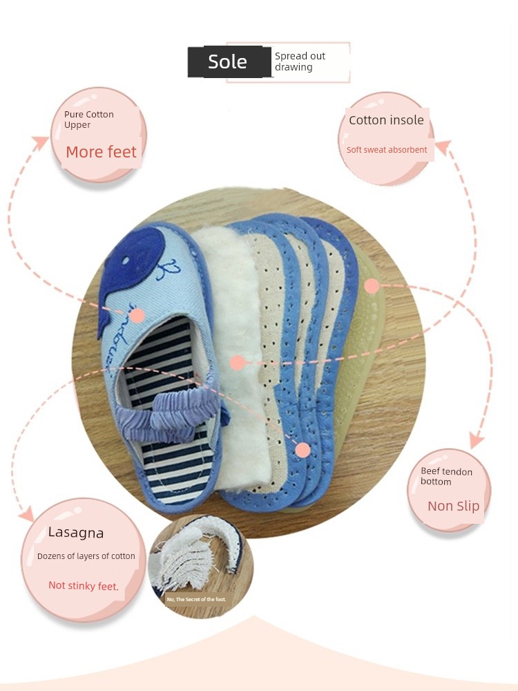 Spring & Fall 1-3-5 Years Old Kids Cotton and Linen Baby Slippers — 5
