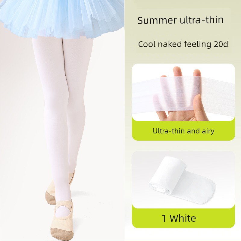 361 ° Children's Dance Tights for Practice, Spring and Autumn Style, White Pantyhose for Girls' Dance Exams — 6