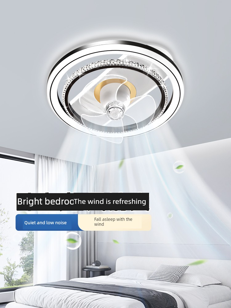 Bedroom Ceiling Light 2026 New Model Bladeless Fan Light Restaurant Chandelier Light Luxury High-End Fan Lamp Direct Sale