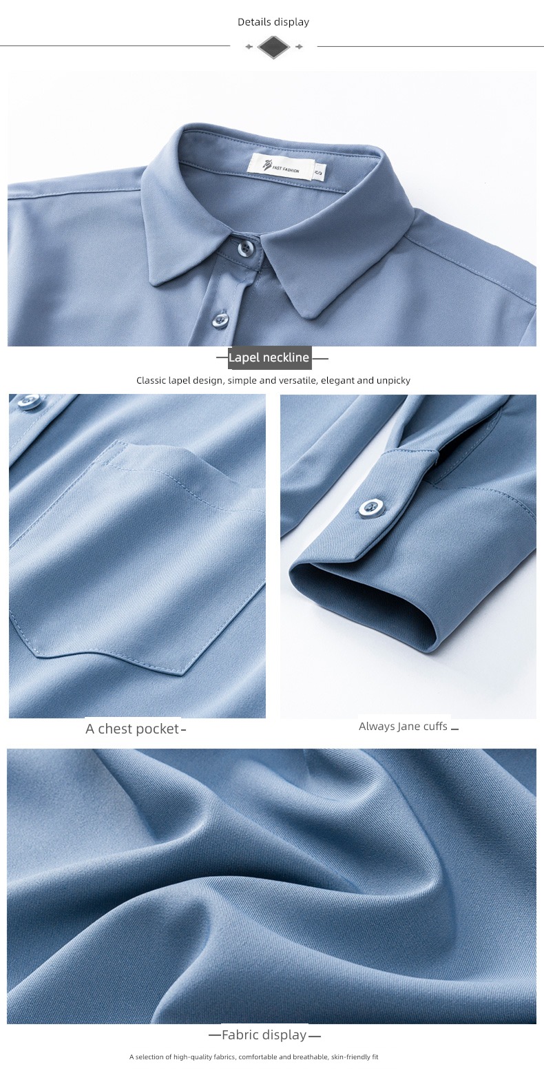 easy leisure time Long sleeve Spring and Autumn jacket Chiffon shirt