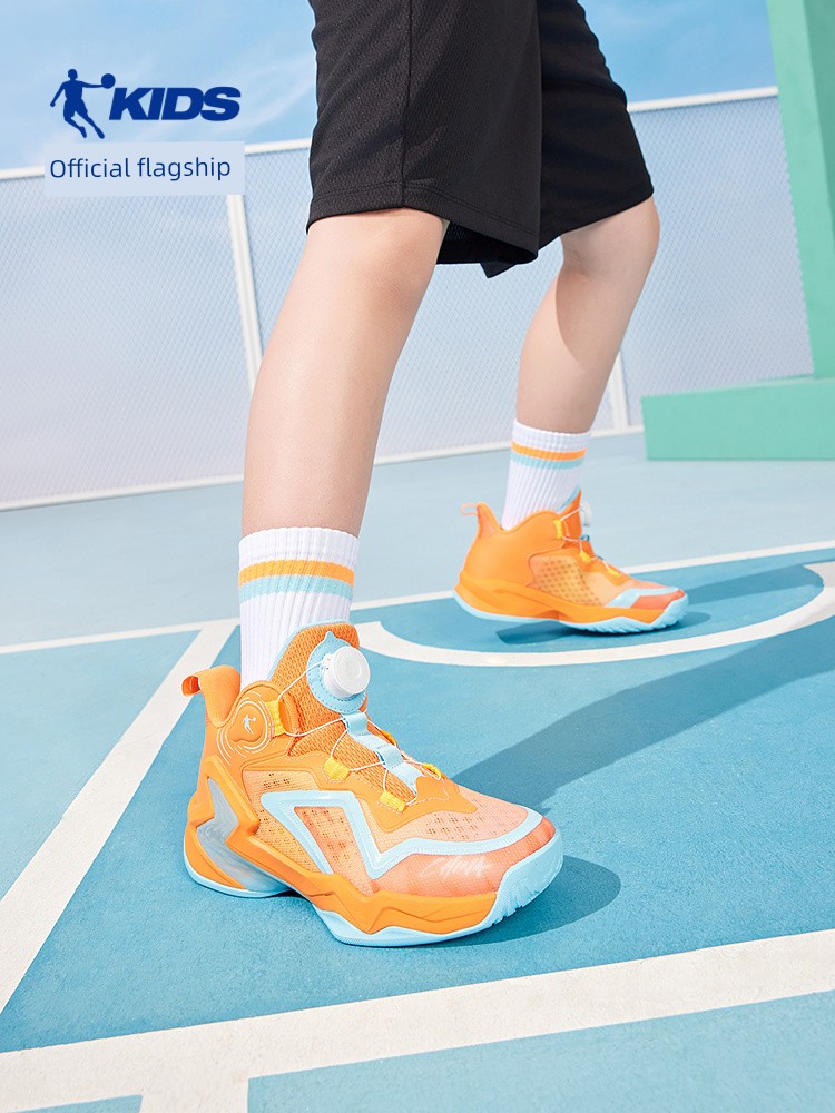 Jordan Boys' Basketball Shoes, Mesh Breathable, 2026 Summer New Model, Elementary School Students' Knob-Lock Combat Boots, Children's Sports Shoes — 2