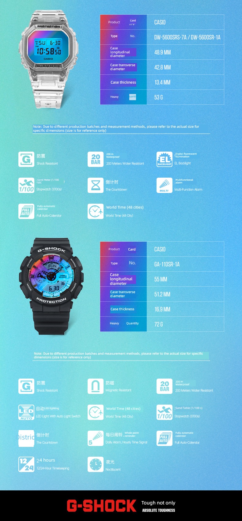 casio Flagship store Summer Dazzling color motion Wrist watch
