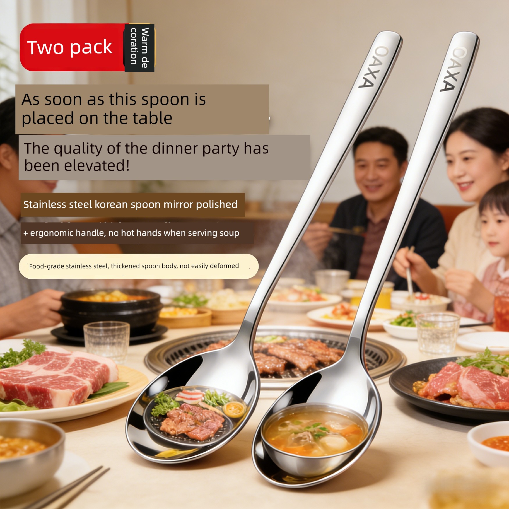 304 Stainless Steel 316 Spoon Small Soup Spoon Long Handle Korean Style Household Thickened Mixing Spoon Children's Spoon Dining Spoon