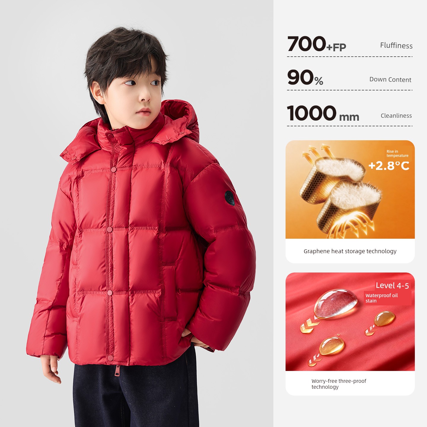 Zuoxi Children's Clothing Boys' down Jacket Winter Warm 2026 New Model Kids' Triple-Protection Thermal Storage Puffer Jacket for Older Children — 8