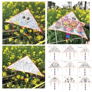 Handmade Kite DIY Material Kit for Children Coloring and Painting Parent-Child Activity Kindergarten Hand-Painted Blank 