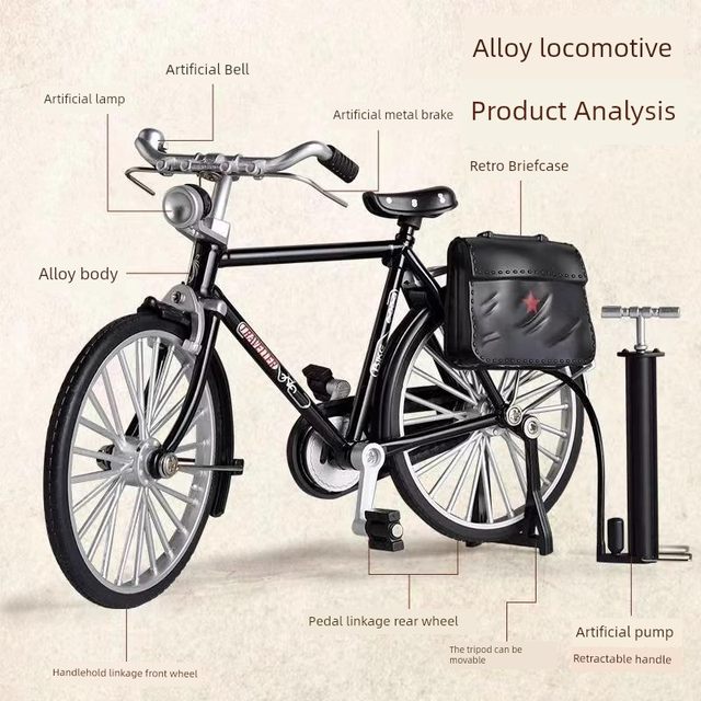 Bicycle model assembly manual DIY assembly 28 bicycle classic nostalgic 28 large bar alloy car model ornament
