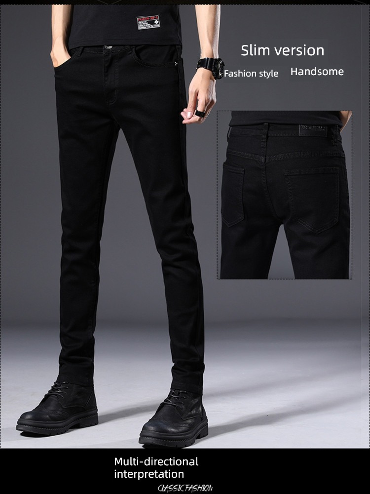 Chaopai black Little feet winter high-end Plush Jeans