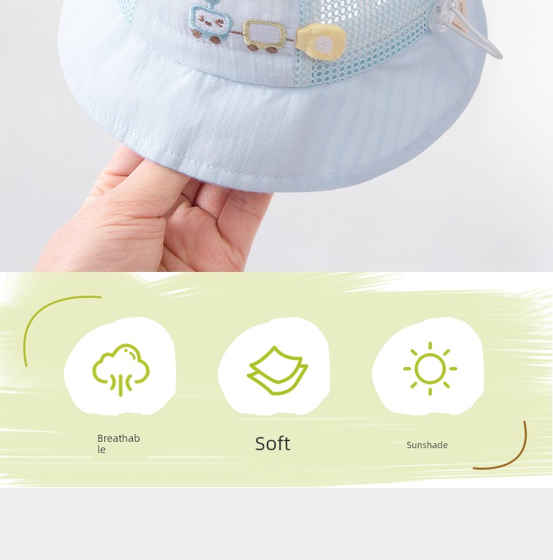 Baby Hat Thin Summer Baby Boy Sun Protection Hat Newborn Small-Month Sun Hat Outing Infant Bucket Hat — 3