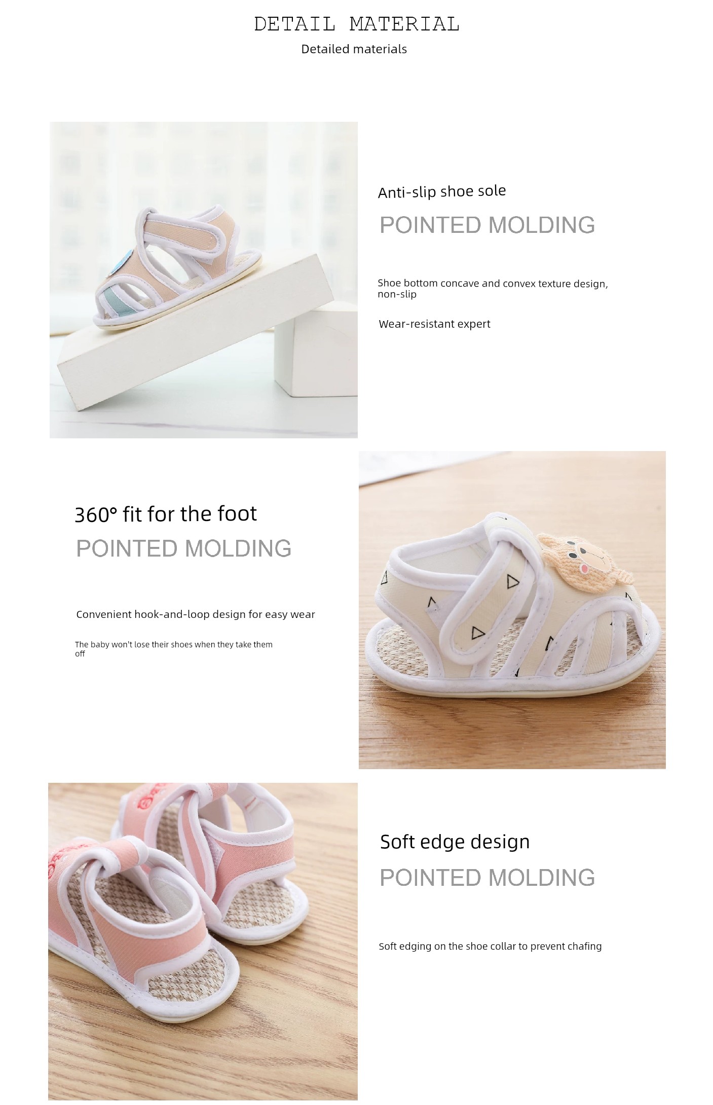 Summer 0-1 Years Old Breathable Non-Slip No Heel Slippage Baby Shoes — 12