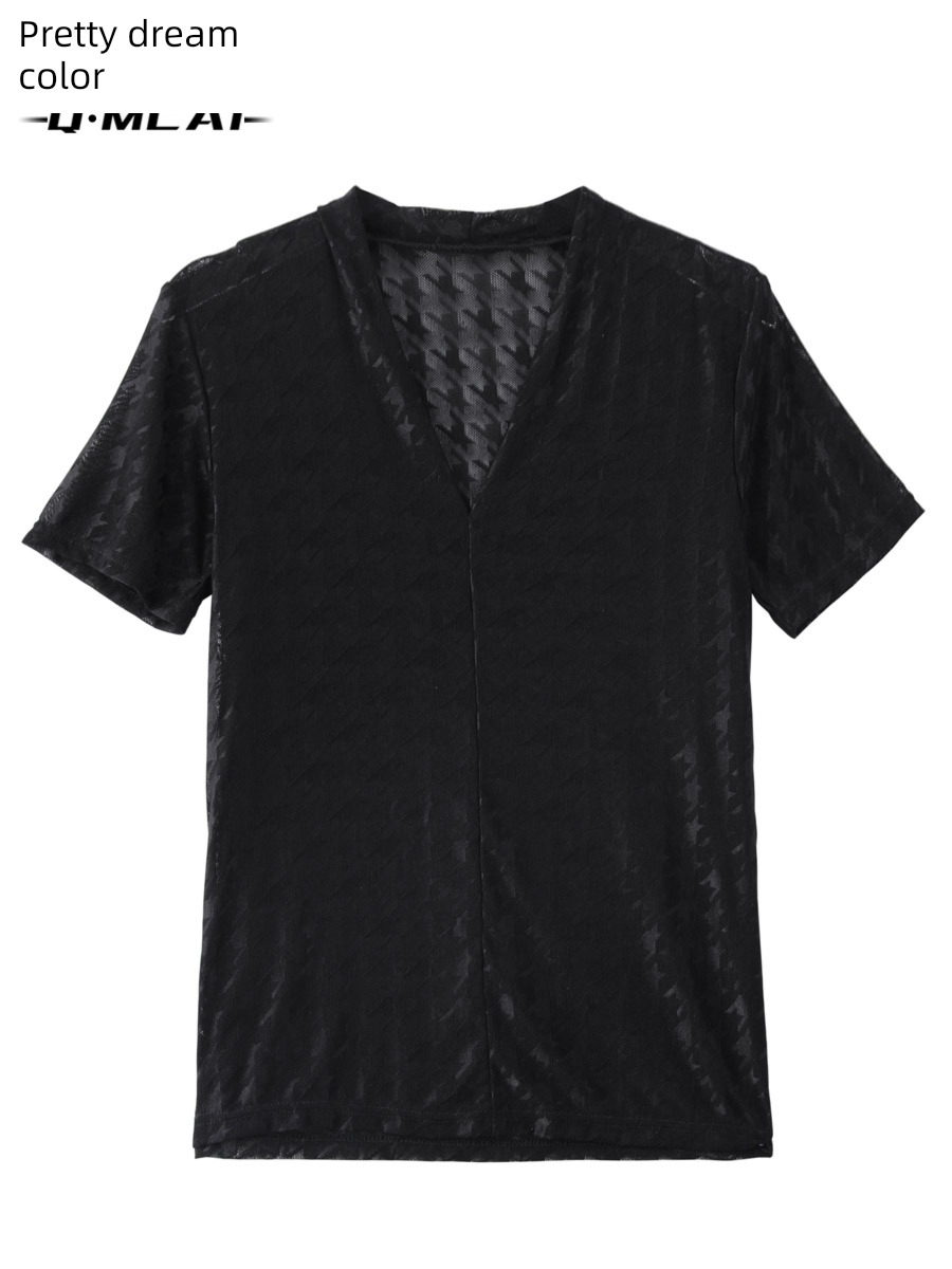 summer Put on your clothes Thin money jacquard weave Self-cultivation Short sleeve T-shirt