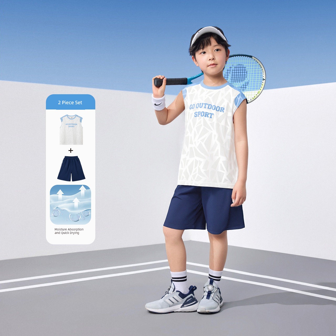 Zuoxi Children's Clothing Boys' Quick-Dry Set Children's Sports Vest and Shorts Two-Piece Mesh Summer Outfit 2026 New Trendy Style — 3