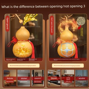 Natural Gourd Pendant and Ornament, Real Gourd, Auspicious, Large Size, for Door Facing, Living Room, Entrance Hall, Goo