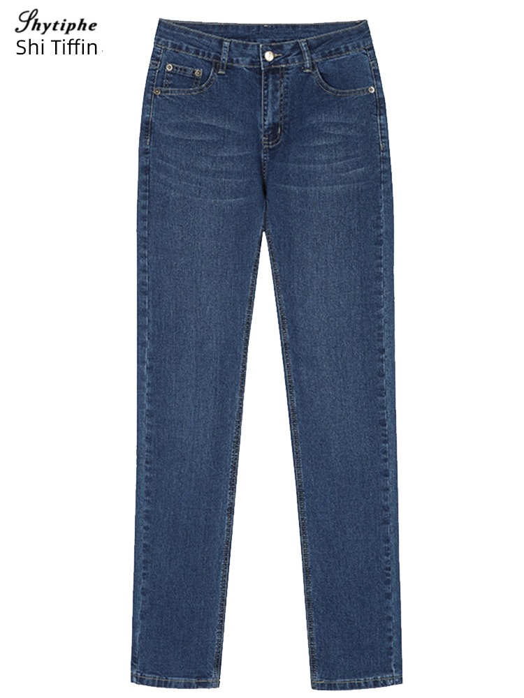 mom High waist easy winter Plush middle age Jeans