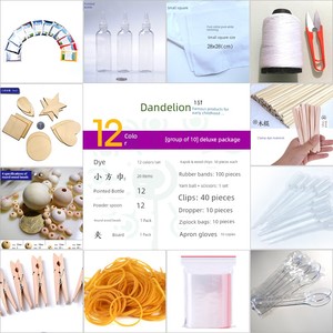Tie-Dyed DIY Material Package Dye Paint Suit Kindergarten Student Activity Dedicated Indigo Full Package Square Scarf