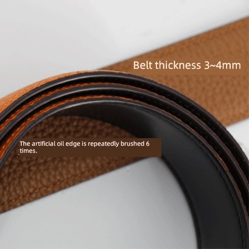 3.8 man Belt genuine leather Don't take the lead panel H buckle ma'am cowhide Headless No buckle belt body 3.3cm3.5