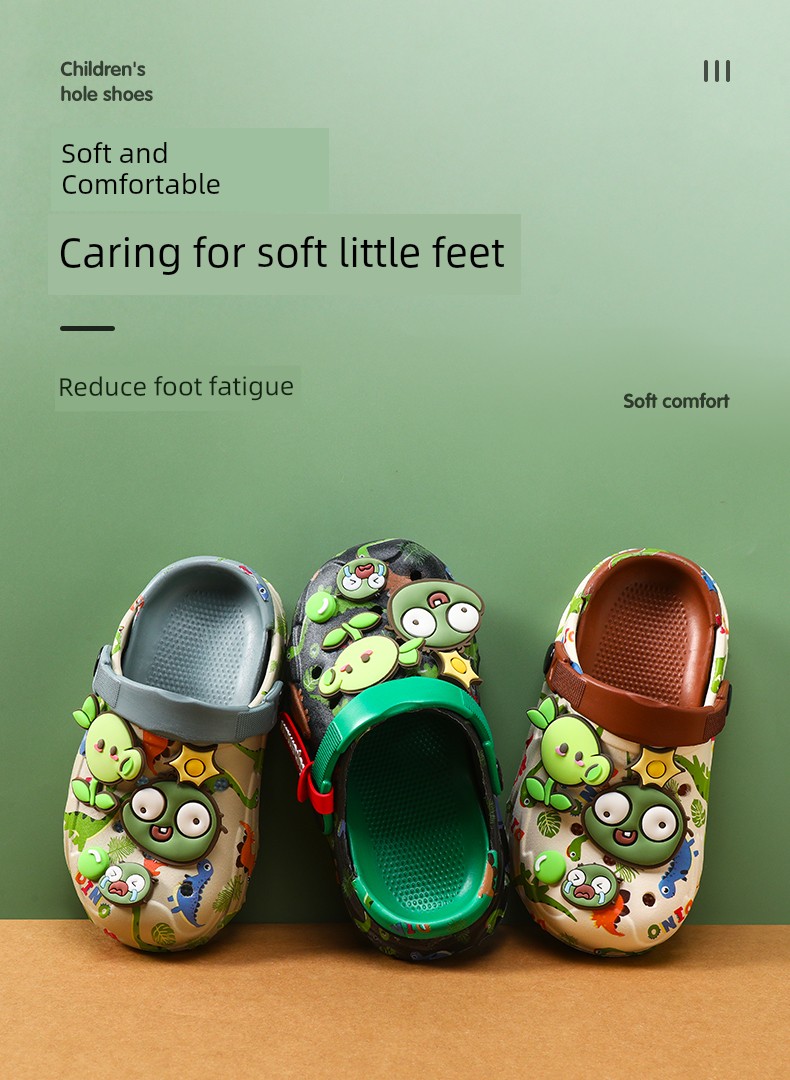 Plants Vs. Zombies Kidsren's Clogs, Boys' Slippers, Summer New Anti-Slip Baby Sandals, Boys' Beach Shoes — 1
