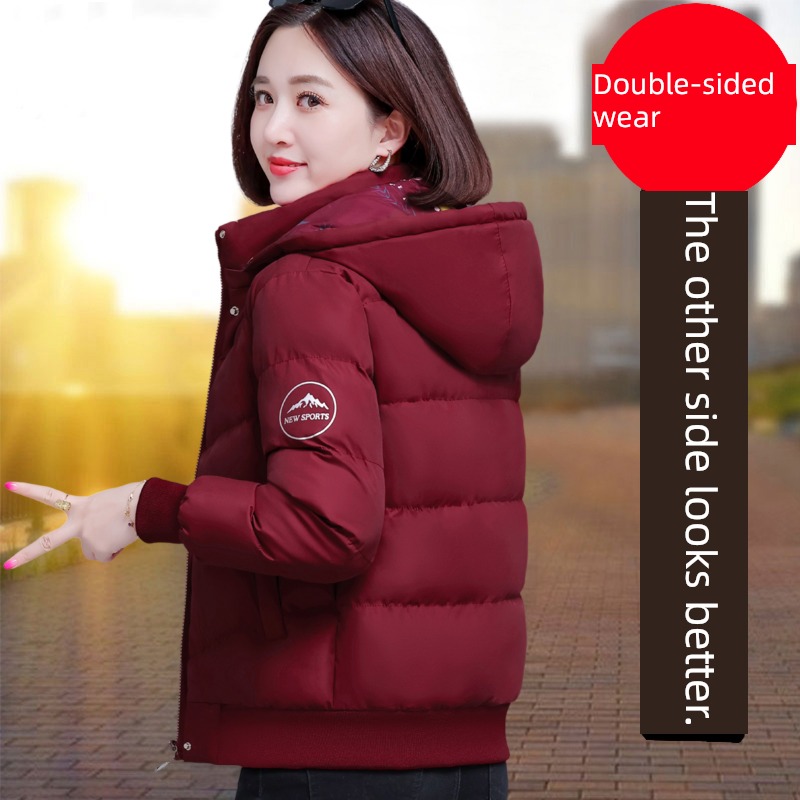 Small cotton padded jacket have cash less than that is registered in the accounts Wear it on both sides Middle aged and elderly Down jacket