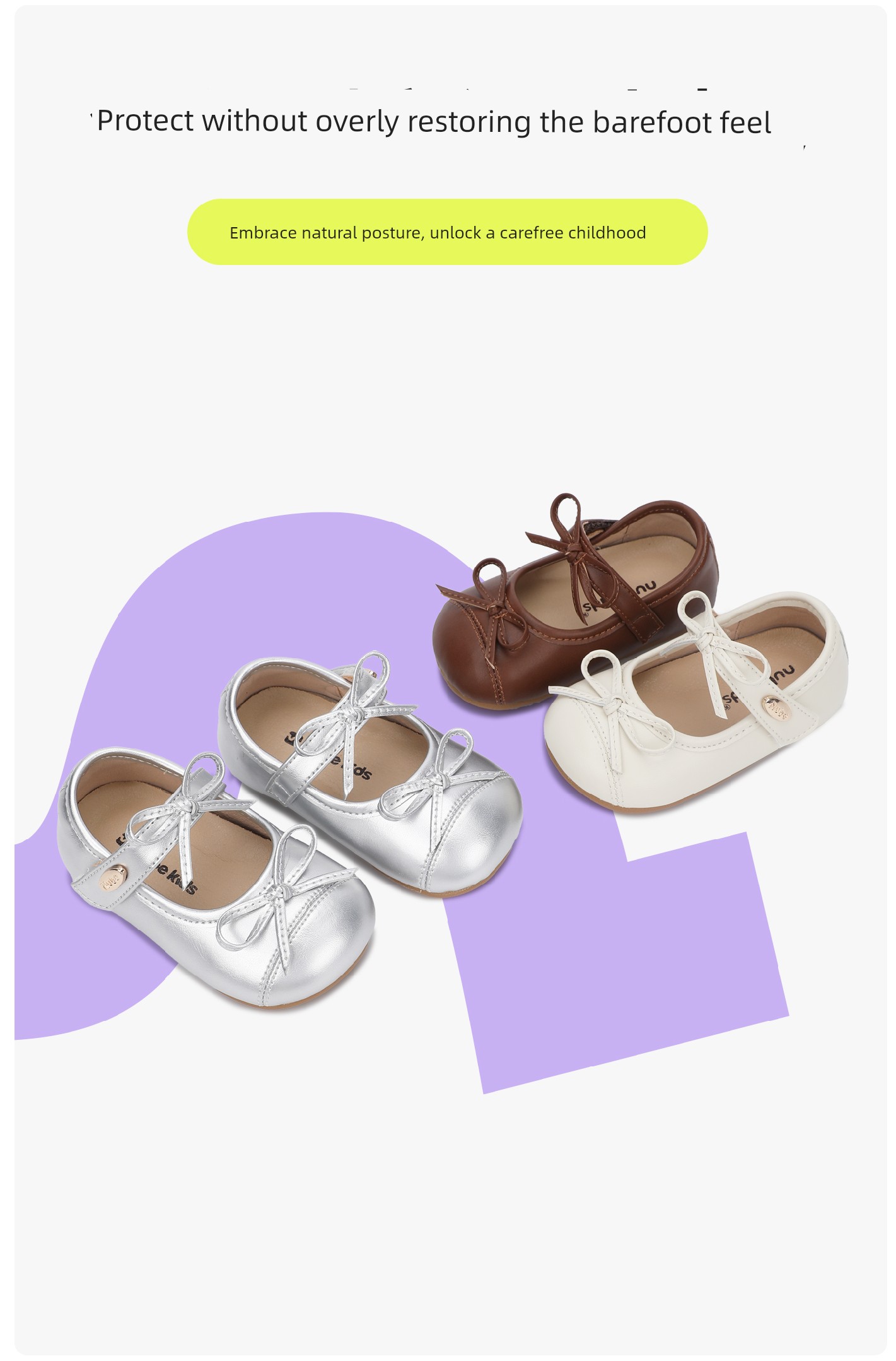 Nubi Childhood Genuine Leather Girls' Little Leather Shoes Autumn New Style Soft Sole Simple Princess Shoes for Girls — 3