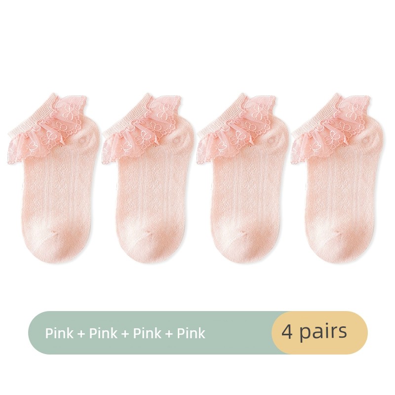 Summer Thin Girl Princess Lace White Socks — 3