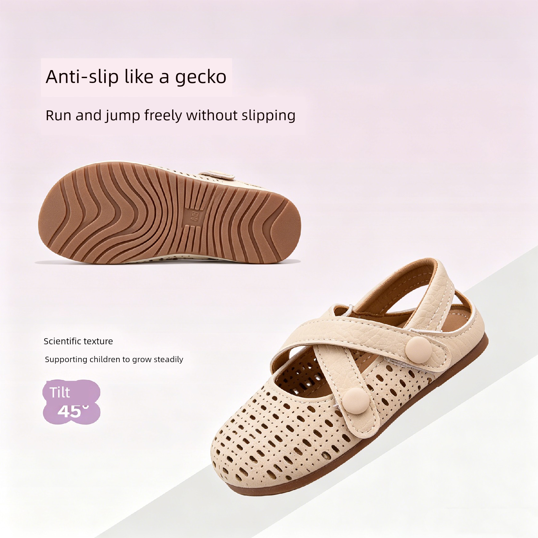 Girls' Sandals 2026 New Style Forest Style Sweet Closed-Toe Sandals Soft Sole Princess Shoes Fashionable Little Leather Shoes — 3