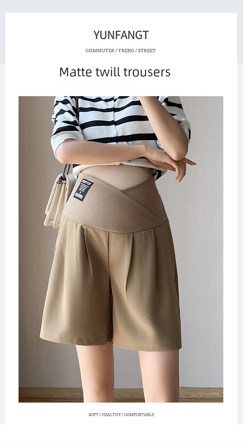 Summer Large Size Low Waist Suit Half Length Pregnant Women's Pants — 2