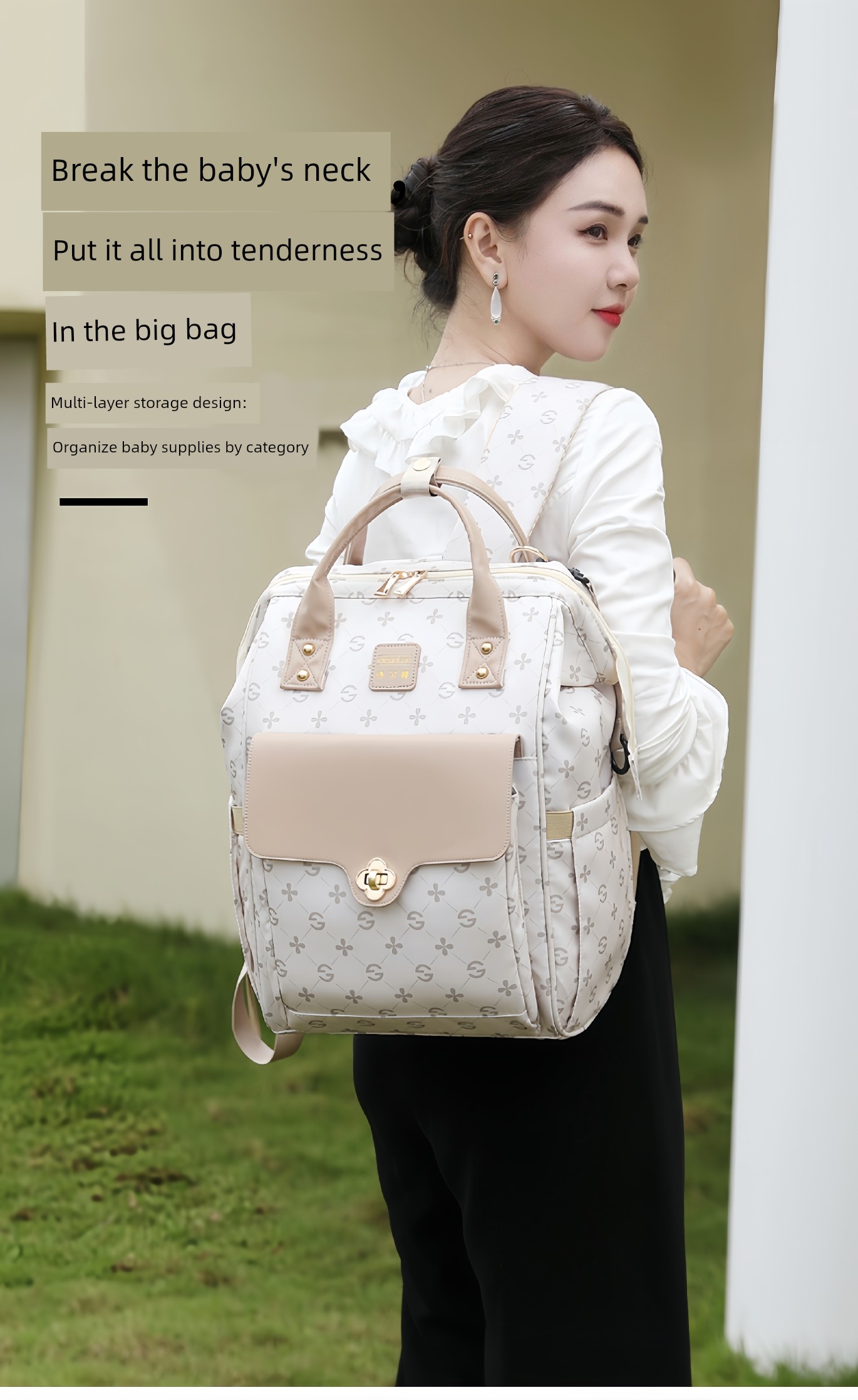 New Fashionable Mommy Bag, Multi-Functional, Large-Capacity, Waterproof Mother-Child Backpack, Lightweight Bag for Moms to Carry When Going Out with Their — 1