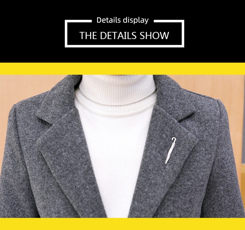 Autumn and winter Medium and long term Woollen cloth Korean version trend loose coat