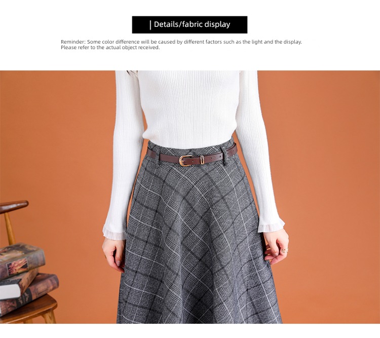 A word lattice female Autumn and winter Medium and long term Retro skirt