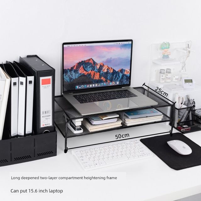 Laptop monitor increased elevated office desktop storage ins desktop computer raising storage rack