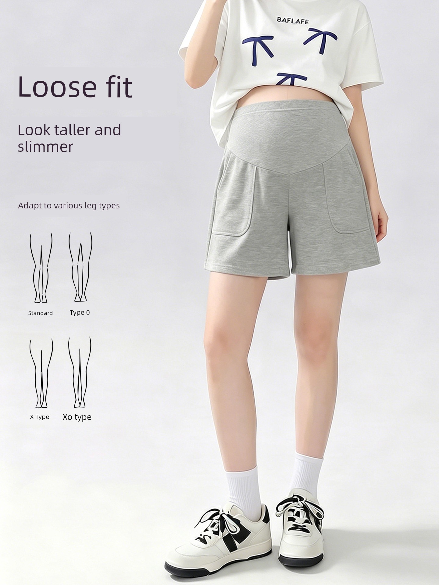 Jq Jingqi Maternity Shorts for Summer 2026 New Thin Style Five-Point Pants, Non-Tightening on the Belly during Pregnancy, Maternity Wear — 2