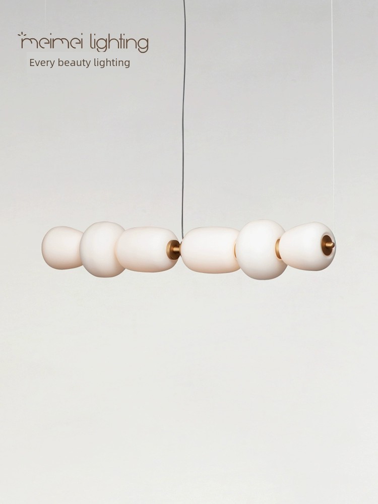 日式現代簡約餐厛會議室設計師創意個性藝術長條北歐玻璃護眼吊燈