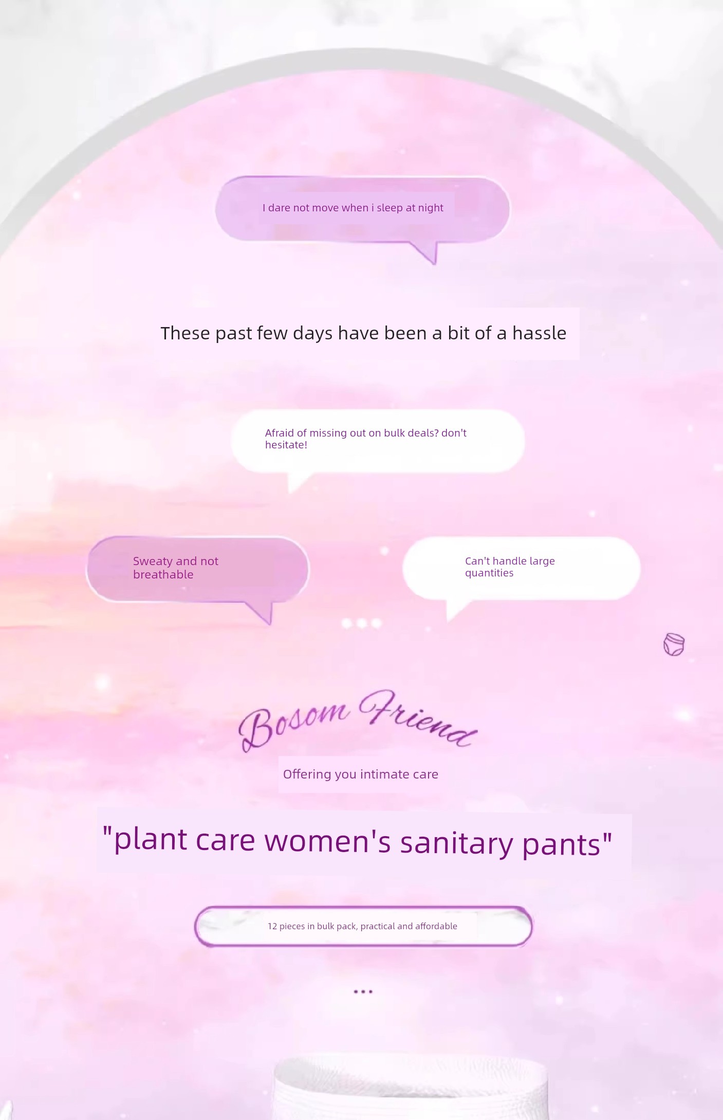 Plant-Based Protective Sleep Pants for Women, 24 Pieces, Leak-Proof Safety Pants for Menstrual Use, Specially Designed for Postpartum and Menstrual — 3