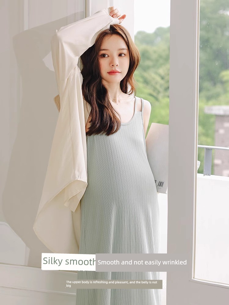 Maternity Wear Summer Dress Tops Women's Spring and Summer Vest Suspender Skirt Spring and Autumn 2026 New Set Autumn Outfit — 3
