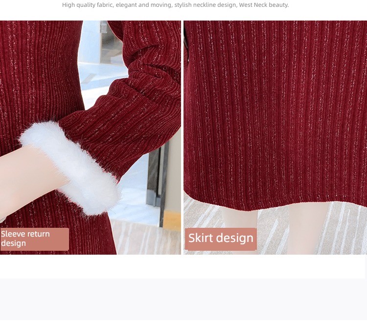 Autumn and winter new year Dress Chinese style thickening christmas