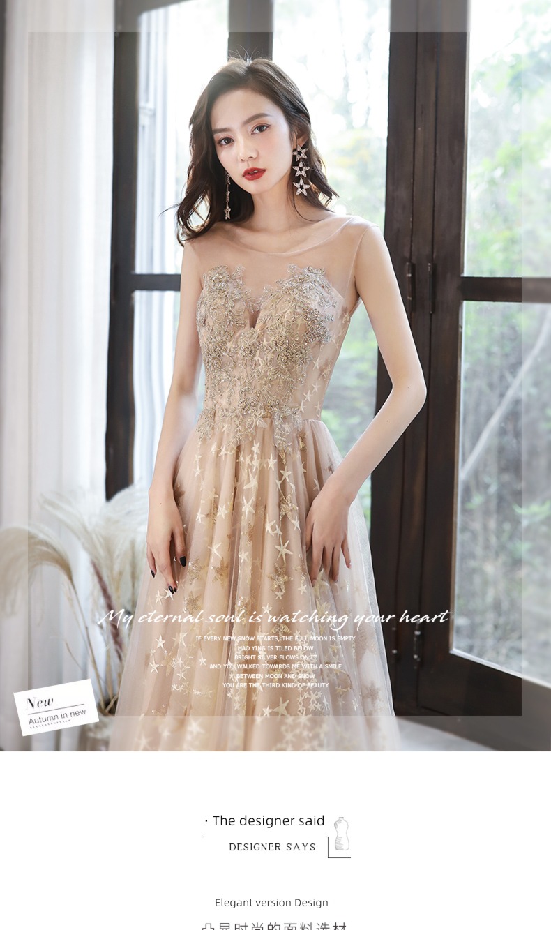 Celebrity host show birthday banquet Evening dress